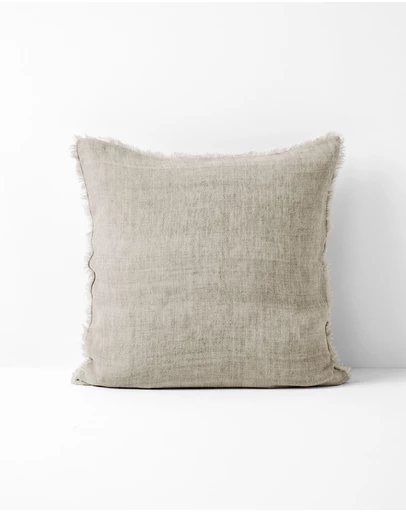 Aura Home - Vintage Linen Fringe Cushion