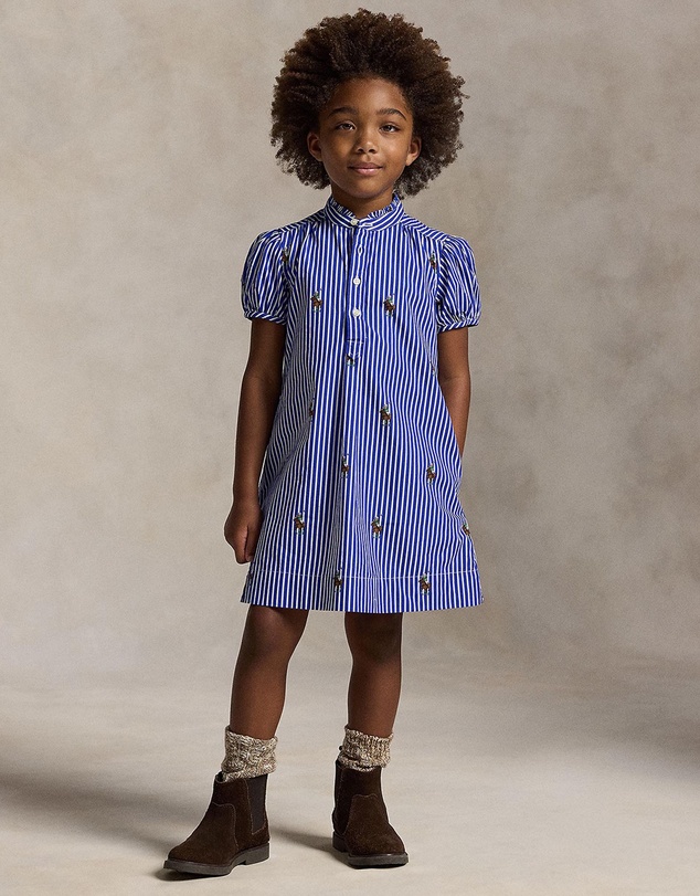 Polo Ralph Lauren - Polo Bear Striped Cotton Poplin Dress - Babies-Kids