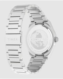 TIMEX - Q Timex® Continental Day and Date 39mm Stainless Steel Bracelet Watch