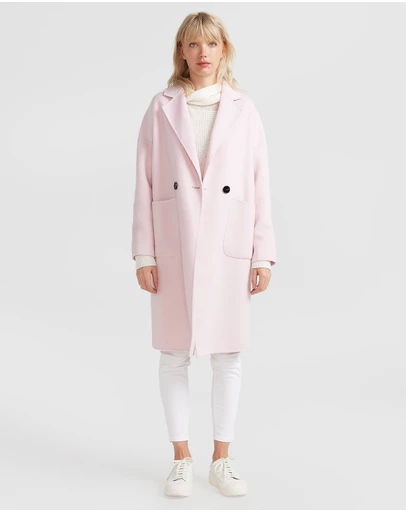 Belle & Bloom - Publisher Double-Breasted Wool Blend Coat