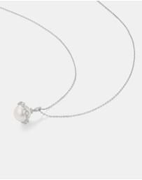 Ania Haie - Silver Shell Pearl Halo Evil-Eye Necklace