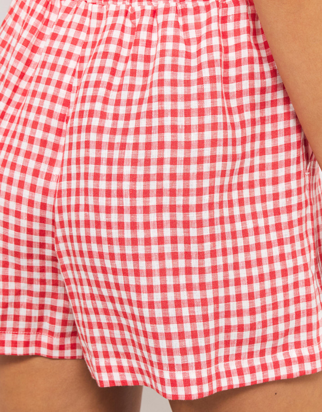 AERE - Romy Linen Gingham Shorts