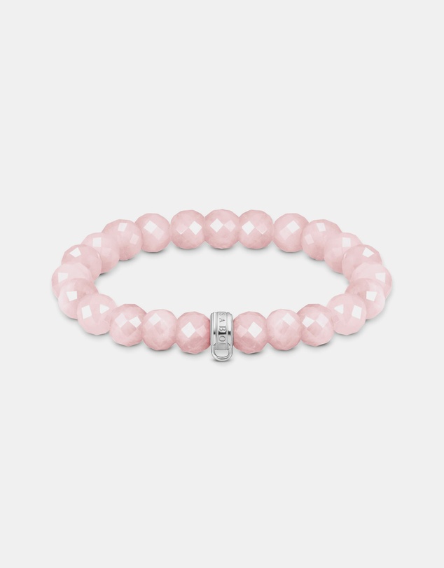 THOMAS SABO - THOMAS SABO Charm bracelet with rose quartz beads oval