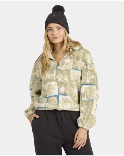 Billabong - Womens Sea Check Half Zip Fleece Jumper