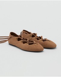 M.N.G - Lace Leather Flat