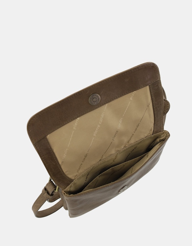 Pierre Cardin - Pierre Cardin Leather Flap-over Crossbody Bag