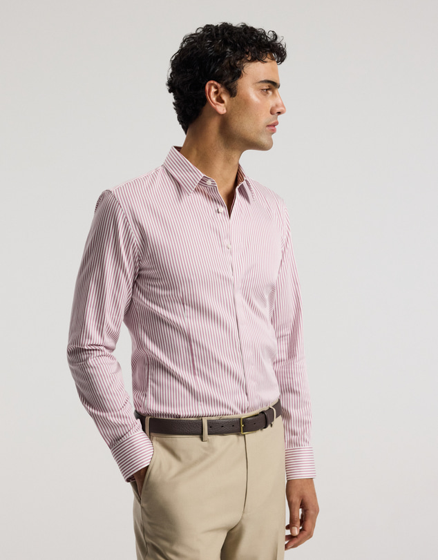 Calibre - Stretch Sateen Stripe Shirt Pink