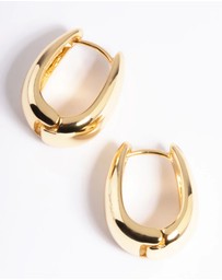 Lovisa - Gold Plated Brass Bold Tapered Hoop Earrings