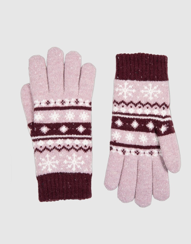 DENTS - Fair Isle Jacquard Knitted Gloves