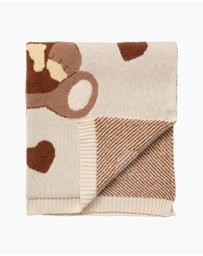 Living Textiles - Fluffly Jacquard Blanket - Cuddly Bear