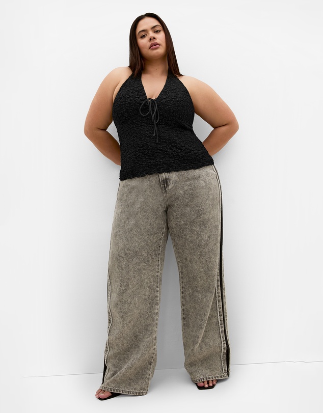 City Chic - Plus size Shiloh Lace Halter Top - black