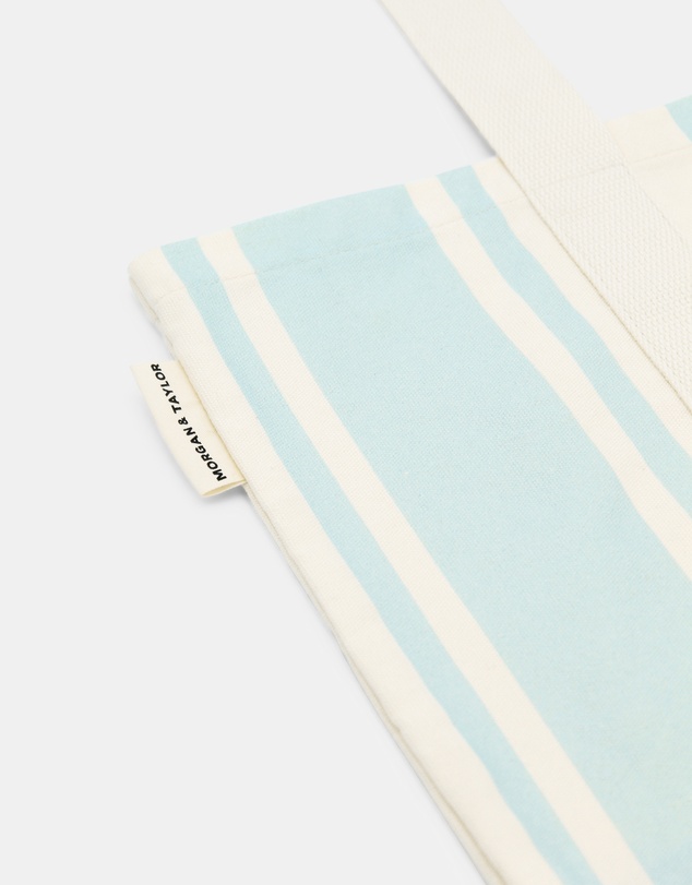 Morgan & Taylor - Breeze Beach Tote Bag in Blue and White Stripe