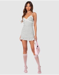 EDIKTED - Flynn Lacey Ruffle Trim Mini Dress