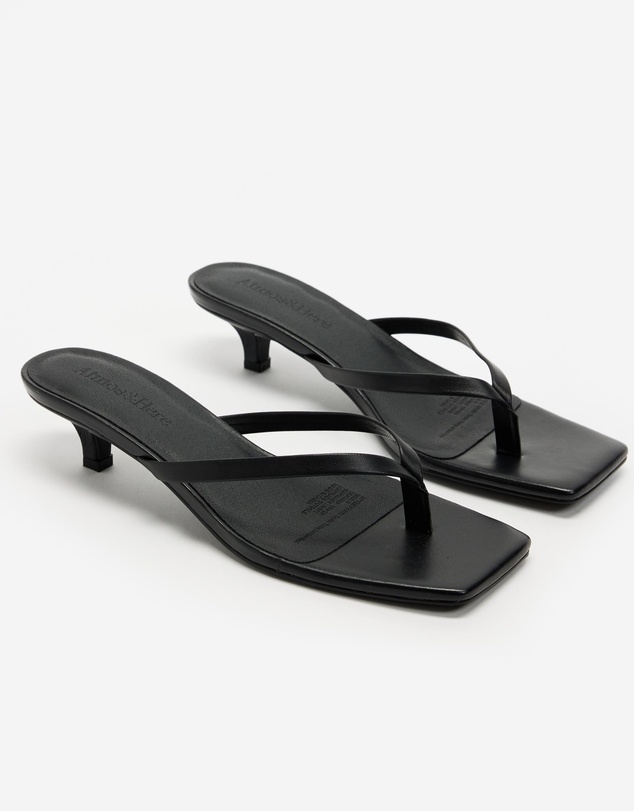 Atmos&Here - Dasha Leather Thong Kitten Heels