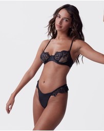 Bras N Things - Night Games You'll Miss Me Unlined & String Set - Black