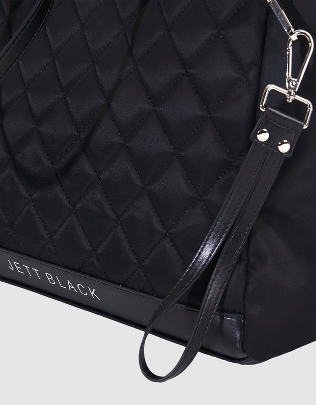 JETT BLACK - Paris Quilted Baby Bag with Change Mat