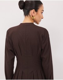 Calli - Jaik Tucked Waist Maxi Shirt Dress