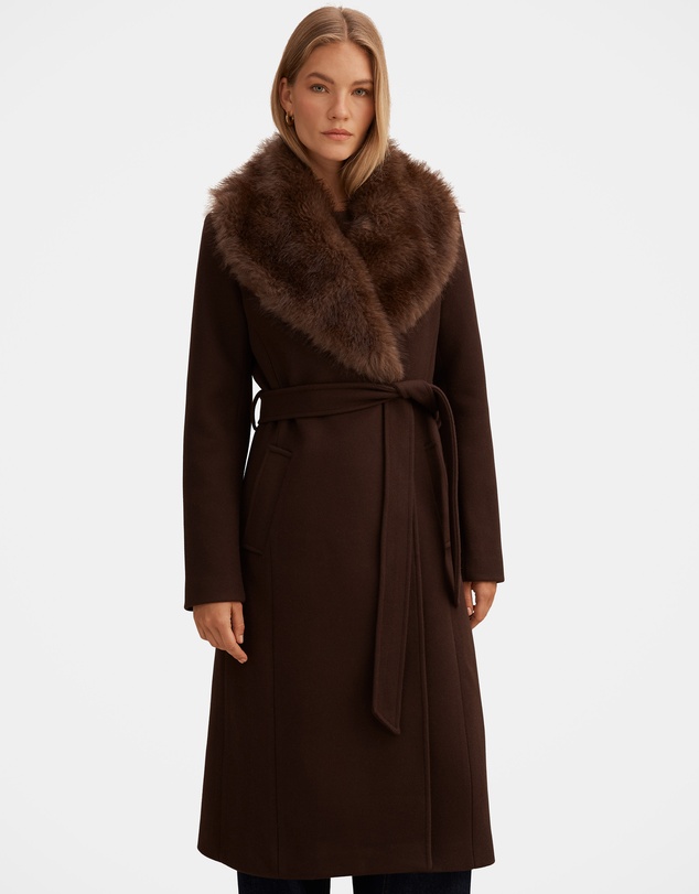 Forever New - Shelby Faux Fur Collar Coat