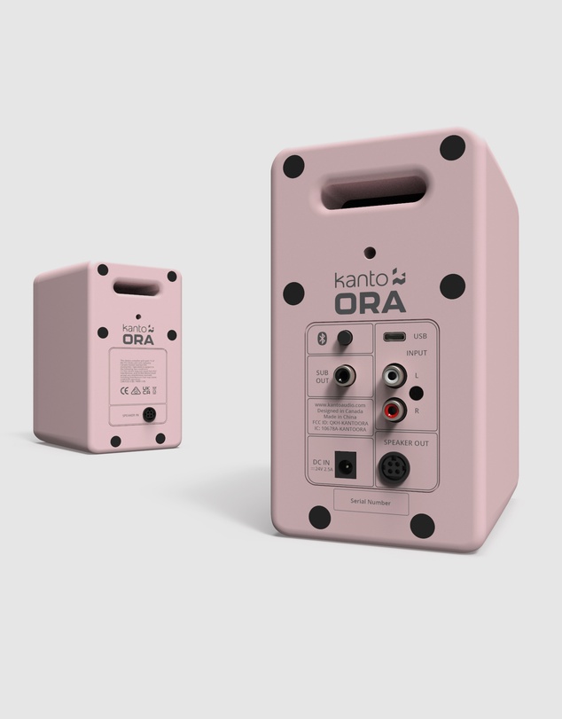 iWorld - Kanto ORA 100W Powered Reference Desktop Computer Speakers with Bluetooth 5.0 Pink