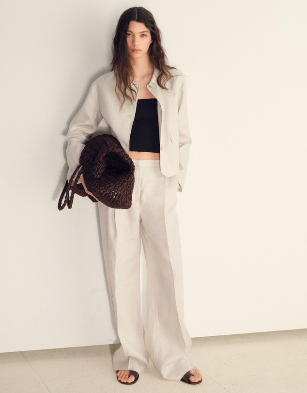 M.N.G - Leo Pleated Linen Trousers