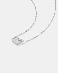 Ania Haie - Silver Sparkling Bezel-Set Cube Necklace