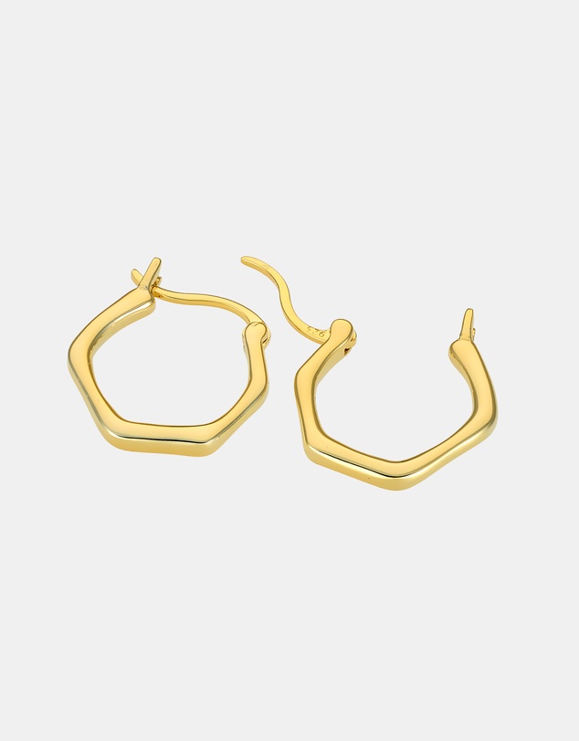 Zoe Olivia - 14K Gold Vermeil Icon Angular Huggie Earrings
