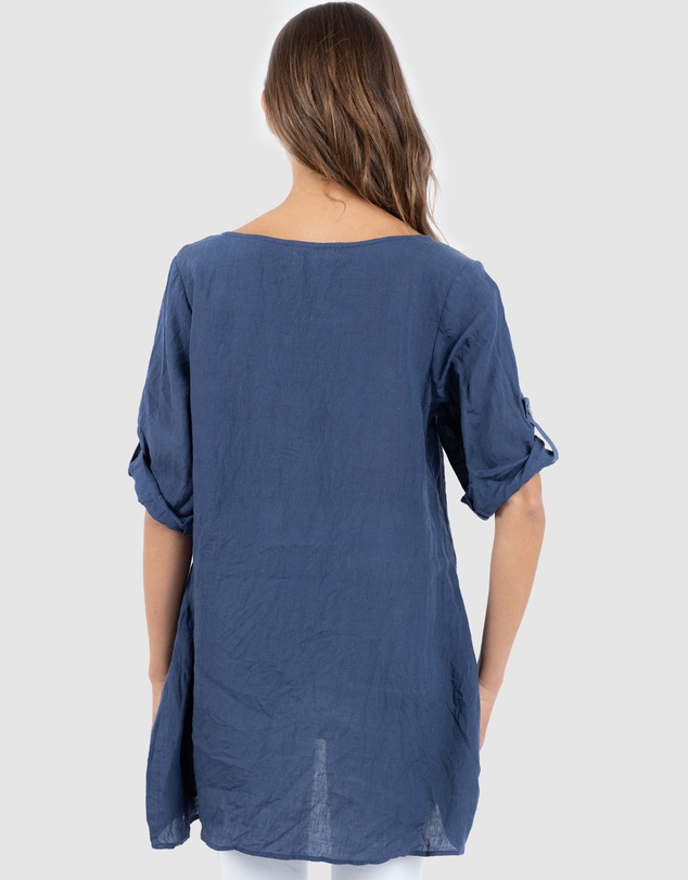 CAMIXA - Federica Linen Tunic Top