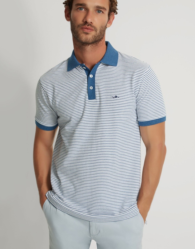 Oxford - Mack Striped Organic Cotton Polo