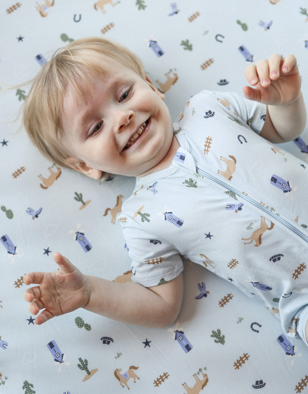 Kynd Baby - Fitted Cot Sheet in Country Blue