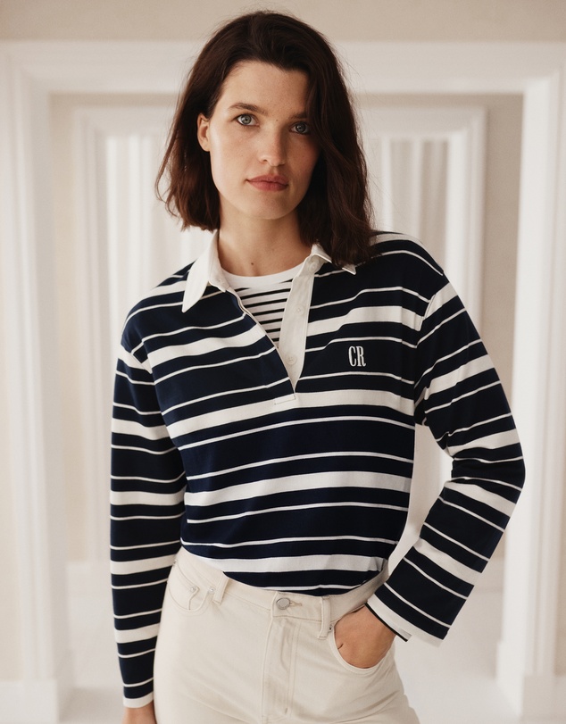 Country Road - Australian Cotton Stripe Rugby Polo Sweat