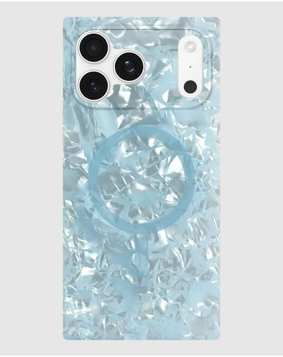 Flaunt - Flaunt Square Icy Blue Pearl MagSafe Case for iPhone 17 Pro Max