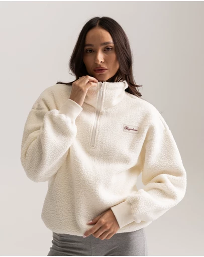 HyperLuxe The Label - 1/4 Zip Sherpa Pullover