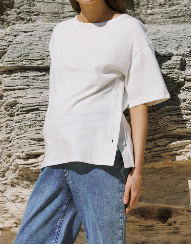 Soon Maternity - Luna Button Cotton Top