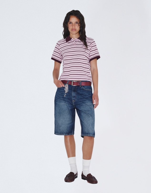Dr Denim - Jade Polo Pink Stripe