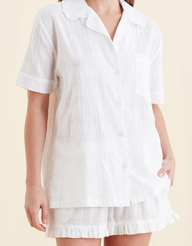 Papinelle - Ivy Organic Cotton Frill Short Sleeve Boxer PJ Set