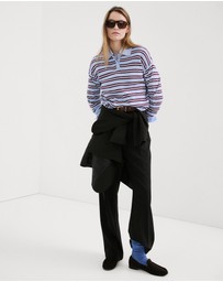 M.N.G - Striped Polo-Neck Sweater