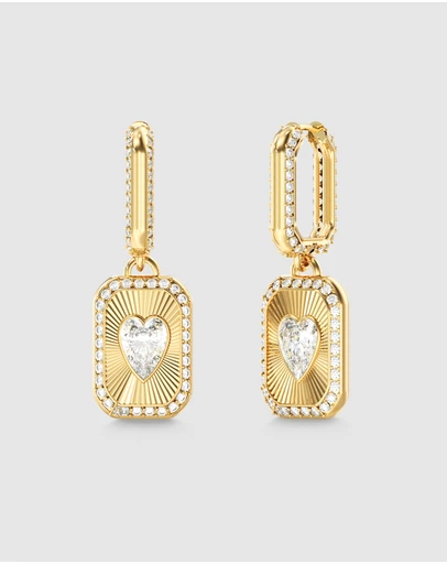 GUESS - GUESS Ladies Gold-Tone 27mm Love Tag Pendant Earrings