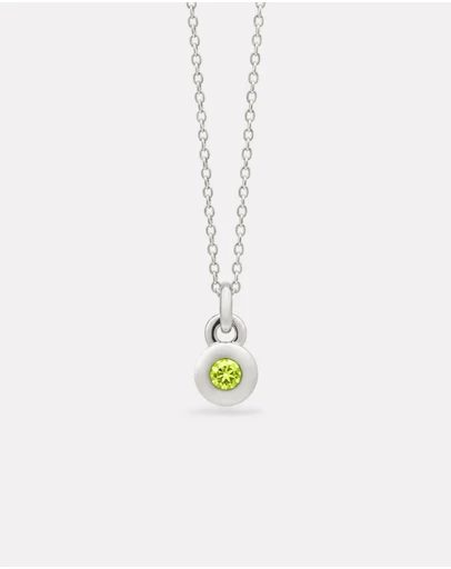Najo - August Silver & Peridot Birthstone Necklace