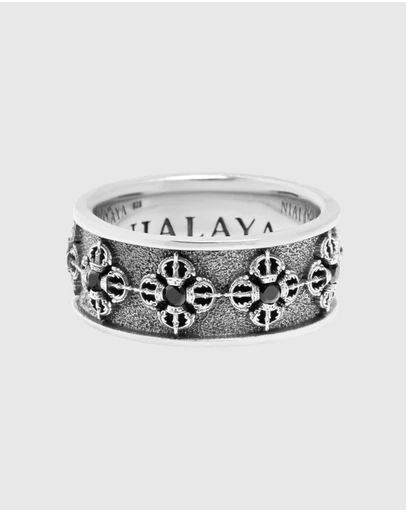 Nialaya Jewellery - Men's Sterling Silver Dorje Ring