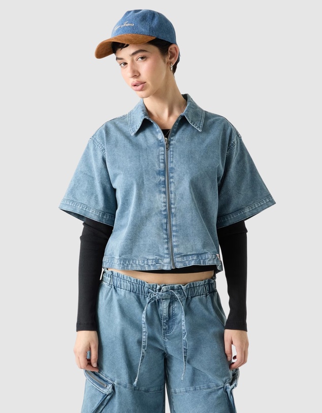 GUESS Originals - GUESS Originals Cropped Zipped Shirt