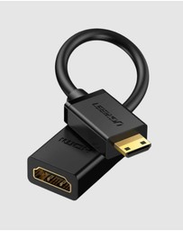 Ugreen - UGREEN Mini HDMI Male to HDMI Female Adapter Cable 22cm 4K Support Black