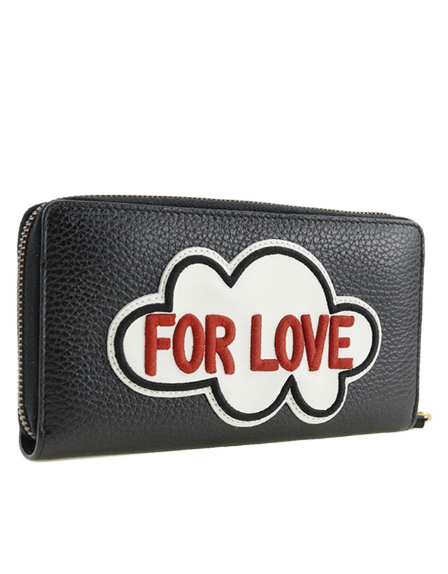Pre-Loved by Azura Reborn - Pre-Loved GG Marmont Pebbled Calfskin Embroidered Blind For Love Zip Around Wallet