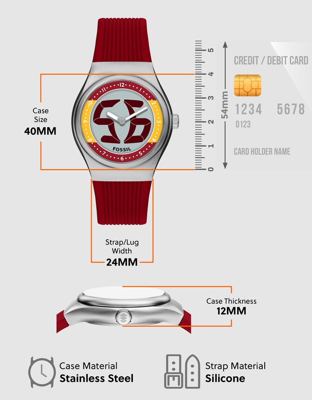 Fossil - Archival Big Tic Red Analogue-Digital Watch