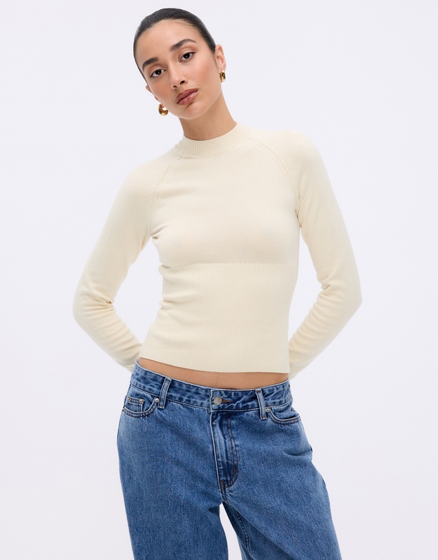 Minima Esenciales - Reese Cotton Cashmere Rib Knit Top