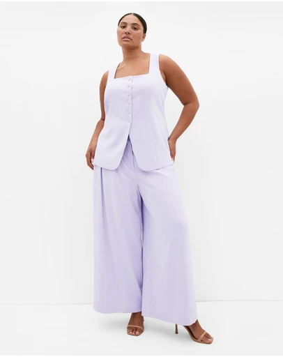 City Chic - Plus size Abbie Vest - lilac