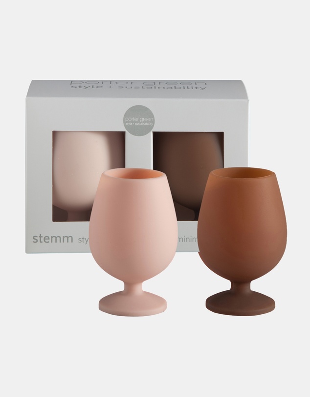 porter green - stemm silicone unbreakable wine glasses