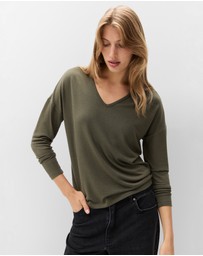 UNISON - Soft V Neck Long Sleeve Tee