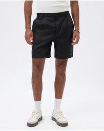 AERE - Holt Pleated Linen Shorts
