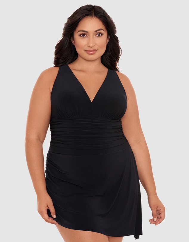 Magicsuit - Celine V Neck Short Plus Size Swimdress