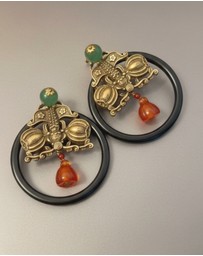 Mossée - Sally Vintage Embossed Floral Earrings